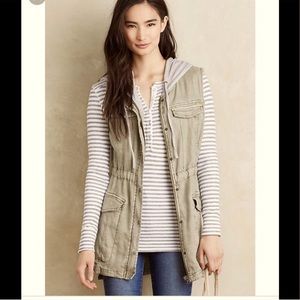 Anthropologie khaki green HEI HEI vest size Large
